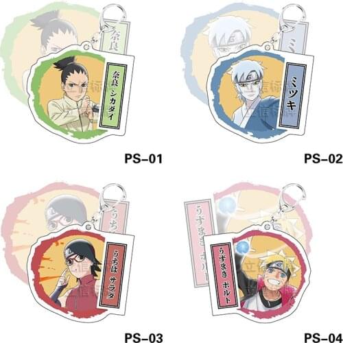 2021 New Japanese Anime Ninja Blogger Acrylic Keychain Pendant Double-sided Transparent Cartoon Character Key Ring Accessories