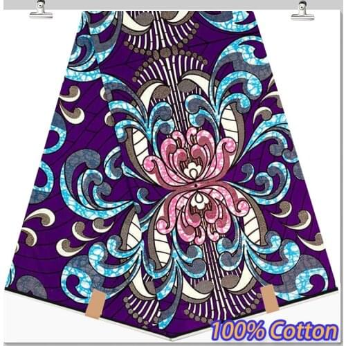 2021 high quality ankara fabric african real wax print cotton 100% wax africain for sewing material 6yard SP7275