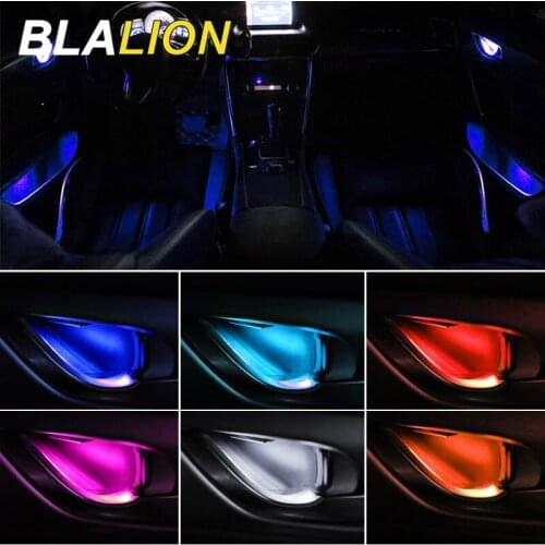 4pcs Car LED Inner Bowl Armrest Light Ambient Lamp Interior Car Door Handle Light Auto Atmosphere Lamp Universal Decorative Lamp