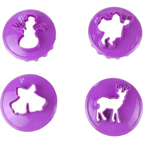 4Pcs DIY Santa Claus Snowman Bell Elk Chocolate Cake Mold Christmas Cookie Baking Biscuits Decorating Kitchen Supplies Tools