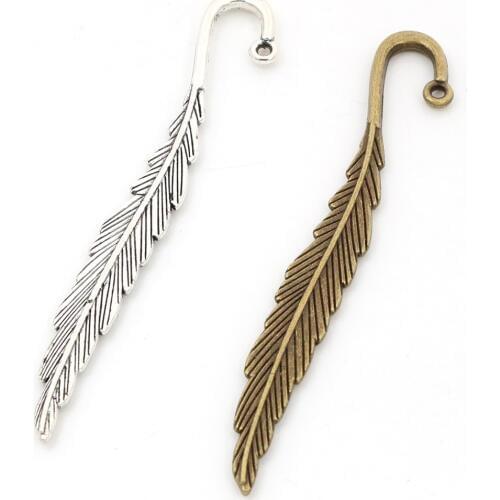 80x8mm 4pcs Antique Silver Plated Bronze Plated Leaf Handmade Charms Pendant:DIY for bracelet necklace and bookmark