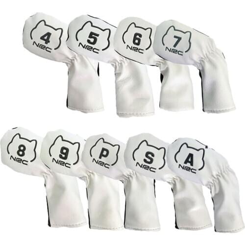 9 Beautiful Dogs Design Synthetic Leather Golf Iron Head Covers