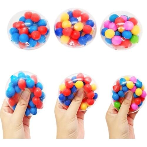 Anti Stress Face Reliever Colorful Ball Autism Mood Squeeze Relief Healthy Toy Funny Gadget Vent Toy Children Christmas Gift
