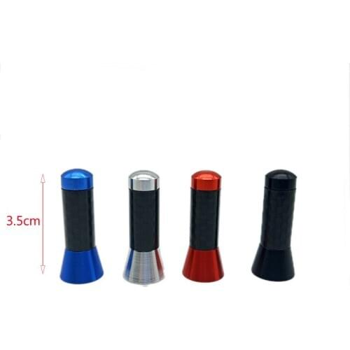 Car Styling Roof Antenna Enhanced Signal 3.5cm Carbon Fiber Screw Metal Short Stubby Mast Antenna Radio Auto Accessories For MG3