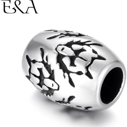 Stainless Steel Paracord Knife Lanyard Accessories Beard Beads with Wolf Head 5mm Hole Viking Metal Charms DIY Jewelry Making