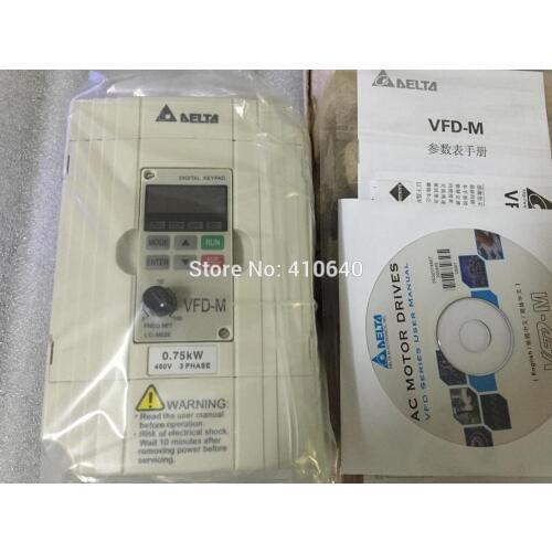 Delta Inverter 0.75KW VFD007M43B 3 Phase 380V to 460V Rated Currrent 3A 100% New Products with Free Shipping Delivery