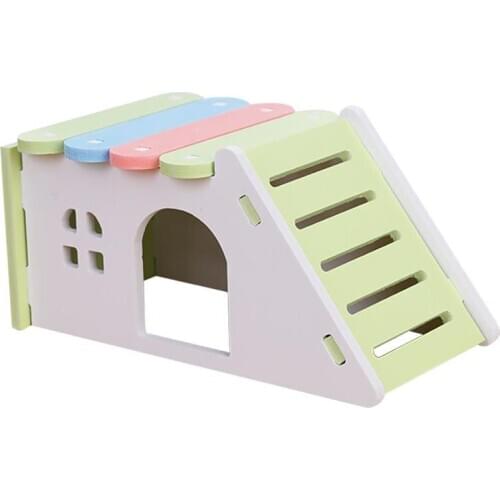 Wooden Pet Supplies Small Animal Hamster Nest Pet Hedgehog Castle Toy 1 PC Observation Platform Deck Ladder Pet Toy House