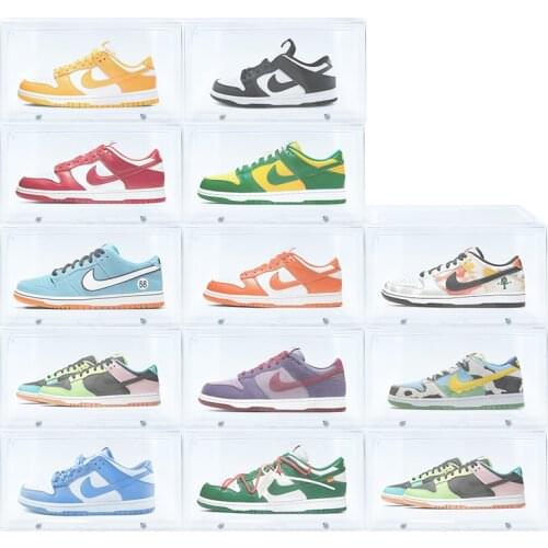 Two Box /Lot SB DUNK Shoe Box Transparent AJ Basketball Shoes Display Box Anti Dirty High-tops Boots