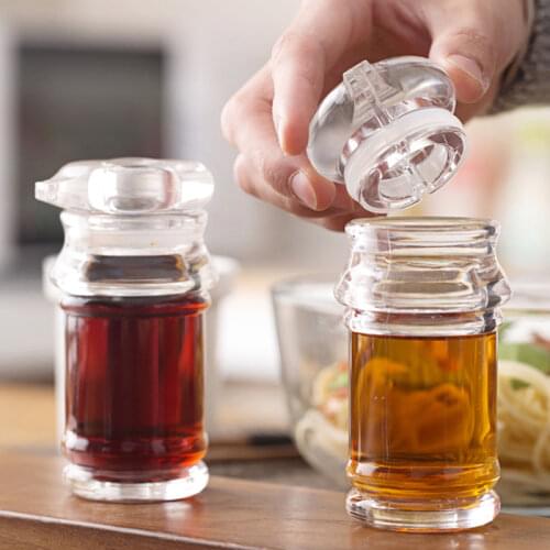 Transparent Sealed Thicken Oil Bottle Condiment Jug Container Gravy Boats Soy Sauce Vinegar Storage Can Kitchen Gadget Dispenser