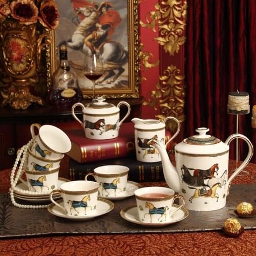 European-style 15-piece ceramic coffee set tea set tea cup set English afternoon tea creative wedding gift porcelana tea sets