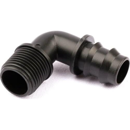 5pcs 1/2'' Male Thread To 20 PE Pipe Barbed Elbow Connectors High Quality Straight Trough Garden Irrigation Pipe Elbow Joints