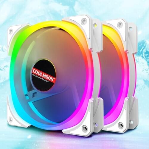 COOLMOON 12cm Cooling Fan 4Pin PWM 5V 3Pin ARGB PC Case CPU Computer Cooler Computer Chassis PC Case CPU Heatsink Radiator Fan