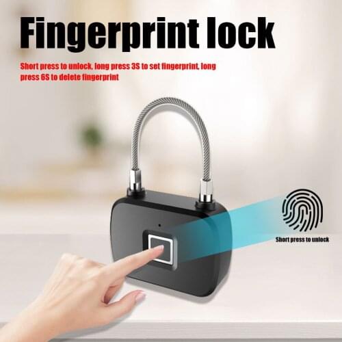 L13 Fingerprint Padlock Semiconductor Smart Fingerprint Sensor Biometric Door Lock with Wire Hook Door Home Electronics