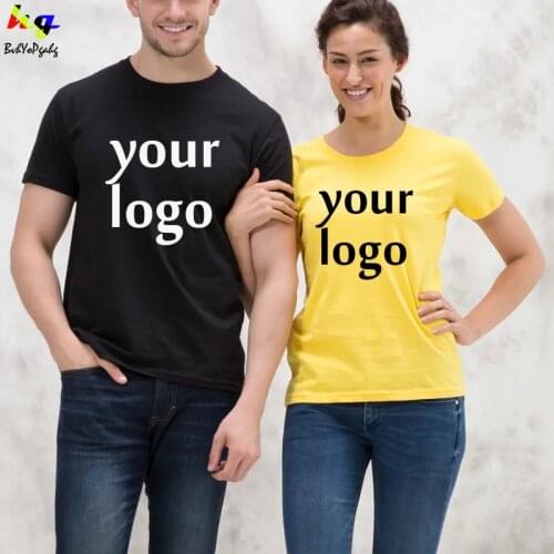 Customize your own logo T-shirt printing logo/picture/logo men and women casual cotton short-sleeved shirt T-shirt