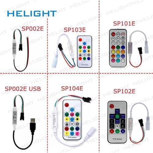 Mini pixel IC strip light Controller SP104E/SP002E/SP103E For WS2811 WS2812 1903 16703 IC Strip Lights DC5-24V
