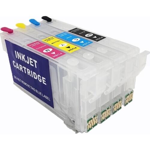 Vilaxh T802XL T802 802 Refillable Ink Cartridge NO Chip for Epson Workforce WF-4720 WF-4730 WF-4734 WF-4740 EC-4020 EC-4030