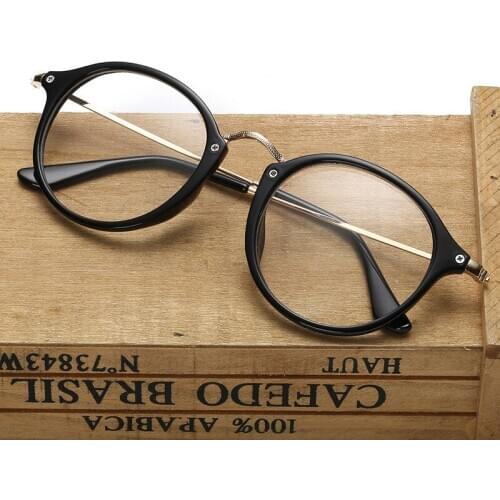 Fashion Transparent Metal Glasses Frame Women Vintage Brand Designer Cat Eye Eyewear Clear Lens Optical Myopia Round Eyeglasses