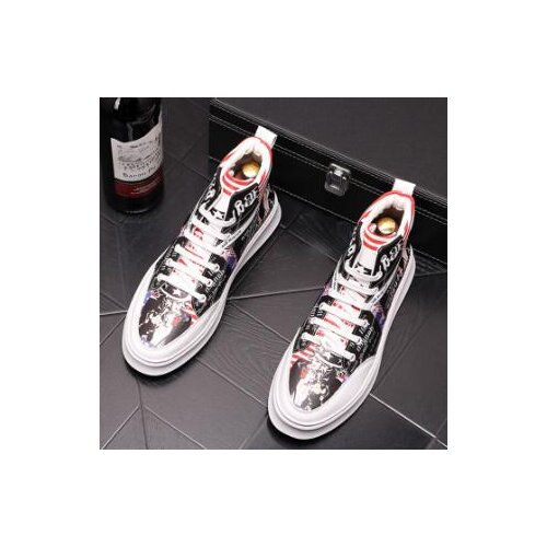 Rock American New Trend Designer Men Sneakers Flag Pattern Causal Flat Platform Prom Shoes Moccasins Sports Skateboard