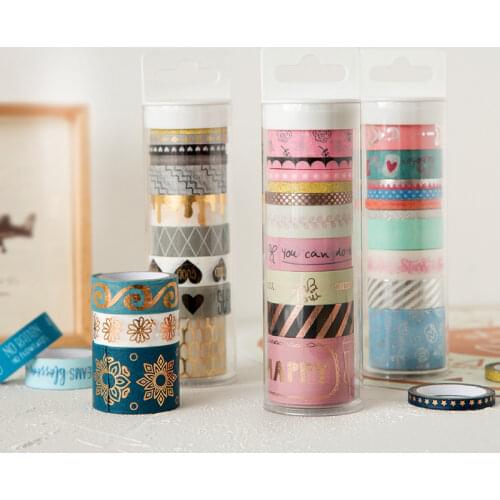 Fromthenon Foil Gold Silver Washi Paper Tape Set 10 Rolls Pack Planner Accessories Notebook Decorative Sticker School Stationery