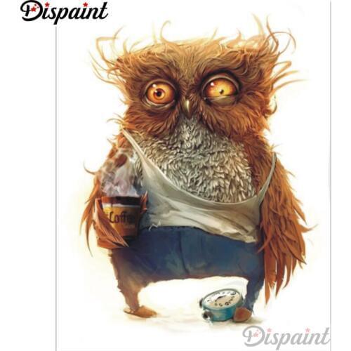 Dispaint Full Square/Round Drill 5D DIY Diamond Painting "Cartoon owl" Embroidery Cross Stitch 3D Home Decor A11468