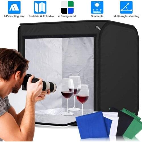 Portable Light Tent 40cm/60cm Photo Light Box Studio Dimmable Folding Shooting Tent 4 Colors Backdrops for Jewellery Food Shoes