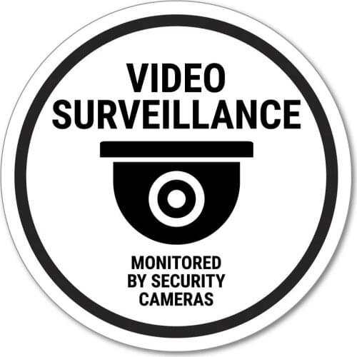 S40815# Various Sizes Funny Self-adhesive Decal Video Surveillance Car Sticker Waterproof Auto Decors on Bumper Rear Window