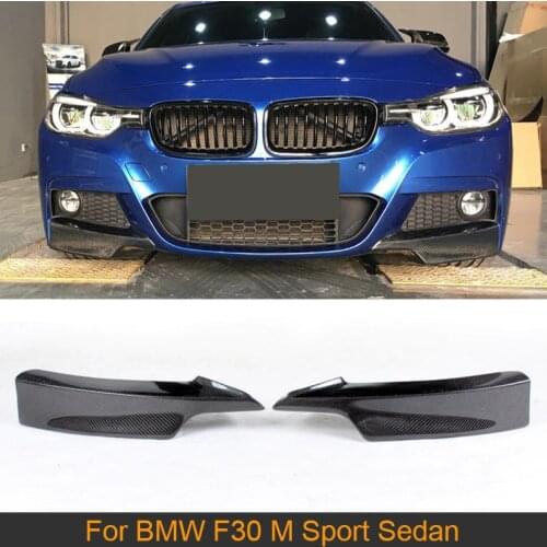 3 Series Carbon Fiber Front Bumper Splitters Lip Flaps for BMW F30 M Sport Sedan 4 Door 2013-2017 325i 328i 335i Splitters FRP