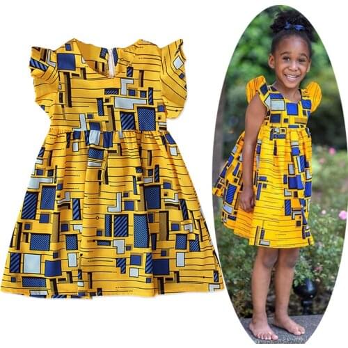 Girls Toddler Vestidos Summer African Bohemian Style Dress Fashion Print Sundress Children Costume Girls Dress