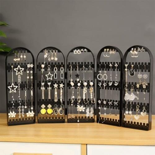 Foldable Earring Holder Jewelry Storage Box Screen Earring Organizer Necklace Jewelry Display Stand Storage Box Organizer