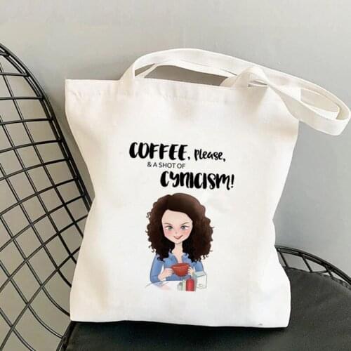 2021 Shopper Coffee girl Gilmore Girls Printed Tote Bag women Harajuku shopper handbag Shoulder shopping bag Lady Canvas Bag