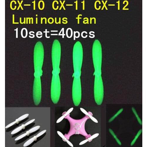 Luminous 10set=40pcs Cheerson CX-10 CX10 Main Blade for Hubsan Q4 H111 JXD-395 LS111 U207 Drone