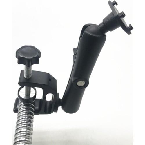 Heavy Load Aluminum 1 inch Rubber Ball Clamp Mount 15cm Length Double Socket Arm for iPad Tablet for gopro