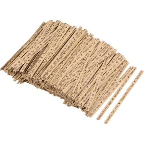 Uxcell 1000pcs Long Strong Paper Twist Ties 3.15 Inch Quality for Tying Gift Bags Art Craft Ties Manage Cords Coffee