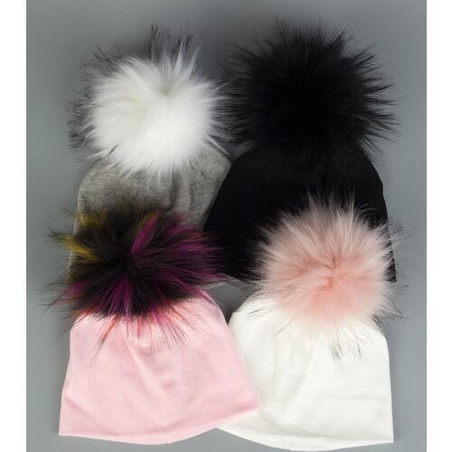 New Winter Hat Baby Boys Girls Knitted Beanies Baby Cute Hair Ball Cap Baby Bonnet Baby Girl Winter Hat