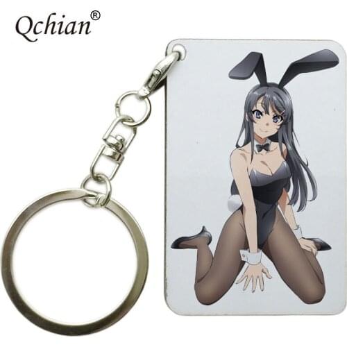 1pcs Anime Seishun Buta Yarou wa Bunny Girl Senpai no Yume wo Minai Print Keychain Cartoon kawaii Picture
