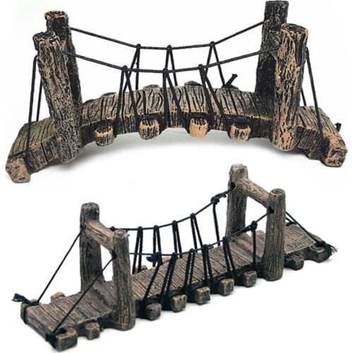 1pc Cute Fake Aquarium Water Bridge Ornament Fish Tank Synthetic Resin Crafts Aquarium Micro Landscape Decor Wholesale