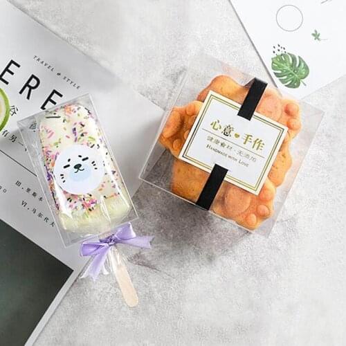 10pcs Transparent Cakesicle Boxes Clear Gift Plastic Box Ice Cream Shaped Boxes Simple Clear Gift Plastic Box For Party