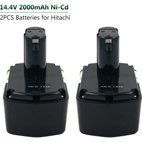 2pcs/lot Rechargeable Battery for Hitachi 14.4V 2000mAh NI-CD DS14DVF3 EB1414S EB1412S EB1414 EB1414L CJ14DL G14DL Power Tool