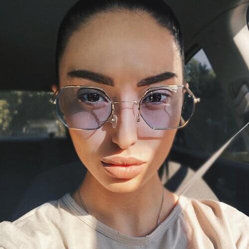 2021 Square Sunglasses Women men Retro Fashion Rose Gold Sun glasses Brand Transparent glasses ladies Sunglasses Women