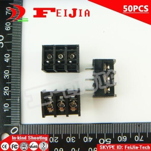 50PCS 611-6.35-3P / 611 6.35mm 3Pin Barrier Terminal Block Screw Terminal Block Pitch 6.35mm Terminal Block Free Shipping