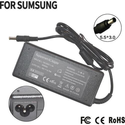 AC Adapter Power Supply 19V 4.74A 90W For samsung laptop charger AD-9019 A10 R453 R518 R410 R429 R439 P10 P20