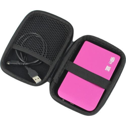 Aluminum alloy SATA to Mini USB 2.0 HDD Case 2.5" Hard Disk Drive Portable External Enclosure Case with Black Organizer Storage
