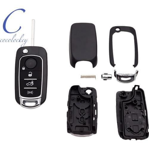 Cocolockey High Quality Folding Remote Key Shell Case Fob for Fiat 500X 500L Replacement Car Flip Key Case 4buttons
