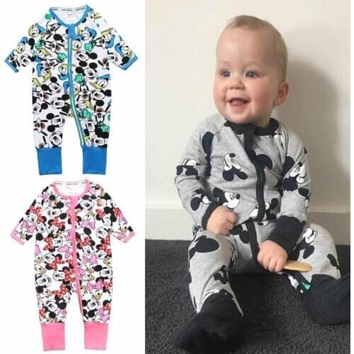 Mickey Baby Boy Clothing Minnie Infant Jumpsuit Disney Baby Girls Clothes New Fashion Outfits Boutique Kids Clothing Stores