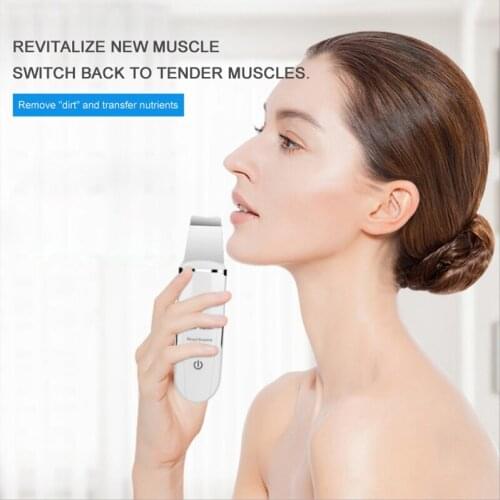 Ultrasonic Skin Scrubber Ion Deep Face Cleaning Facial Pore Cleaner Blackhead Face Skin Scrubber USB Rechargeable Touch Sceen