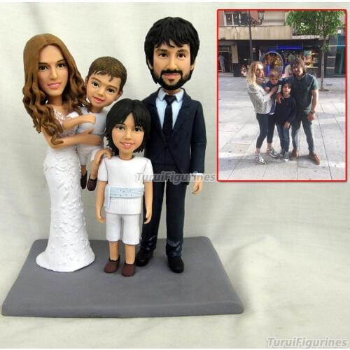 Family 3 people doll figurine custom design home decor Anime wedding Toys Briday Diy Statue Personalized Custom sculpey Doll sta