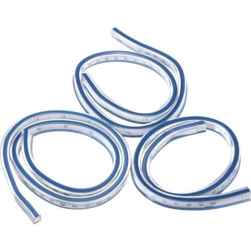JIGUOOR 40/50/60cm Plastic Flexible French Curve Ruler Quilting Drafting Drawing Paint Draw Bendy Measuring Tool School Supply