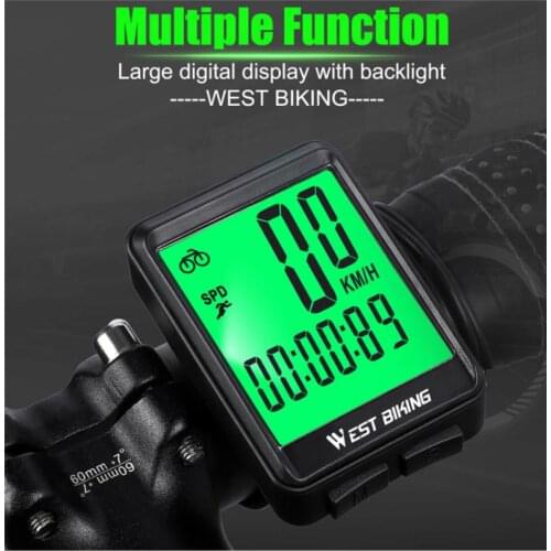 WEST BIKING English Mountain Road Bike Code Table WhiteGreen Light Wired Wireless Code Table Waterproof Luminous Speedometer
