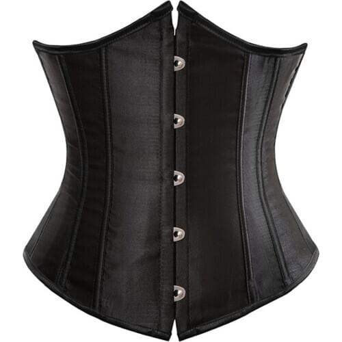 SEXY Womens Gothic Underbust Corset and Waist cincher Bustiers Workout Top Plus size Lingerie S-6XL Corset Top Black
