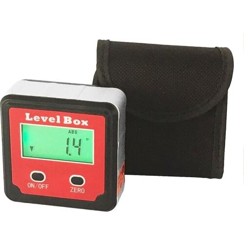 Red Precision digital protractor inclinometer Level box digital angle finder Bevel Box with magnet base